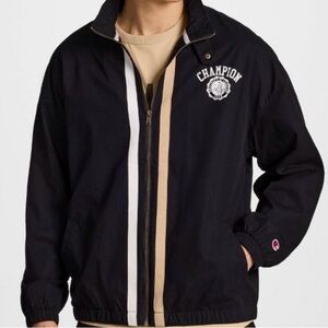 Champion Men's Black and Tan Varsity Jacket